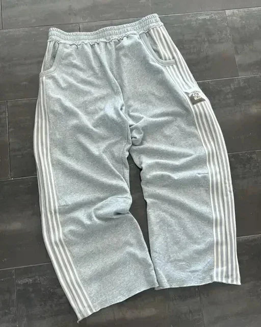 hip hop retro side stripes graphic baggy jeans casual streetwear sweatpants y2k pants gothic womens mens trousers unique joggers style 4276