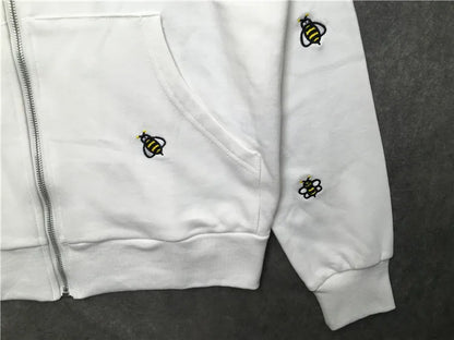 New luxury Men Novelty Embroidery bee Hoodies Hoody hooded Sweatshirts velvet Cotton Drake Thicken Fleece pullover Thicken E03 Street King Limited