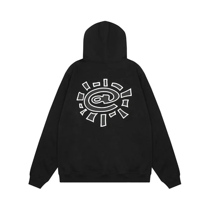 Harajuku Logo Embroidery Thick Fleece Hooded Hoodies for Men and Women Pullover Baggy Casual Sweatshirts Oversized Loose Hoody Street King Limited