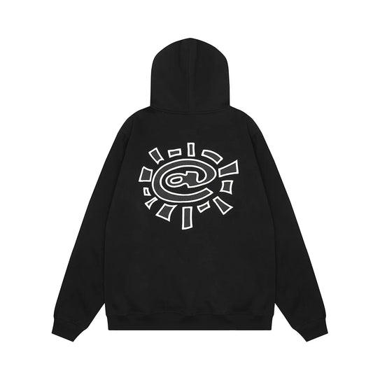 Harajuku Logo Embroidery Thick Fleece Hooded Hoodies for Men and Women Pullover Baggy Casual Sweatshirts Oversized Loose Hoody Street King Limited