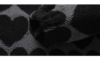 winter lambswool coat men casual streetwear grimace print parka hip hop grain fleece coat loose college warm outwear unisex new unique default style 4973