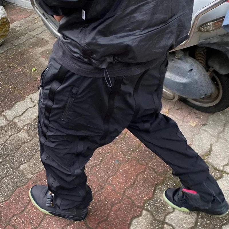 undermycar functional strap high street pure cotton pants relaxed fit trousers