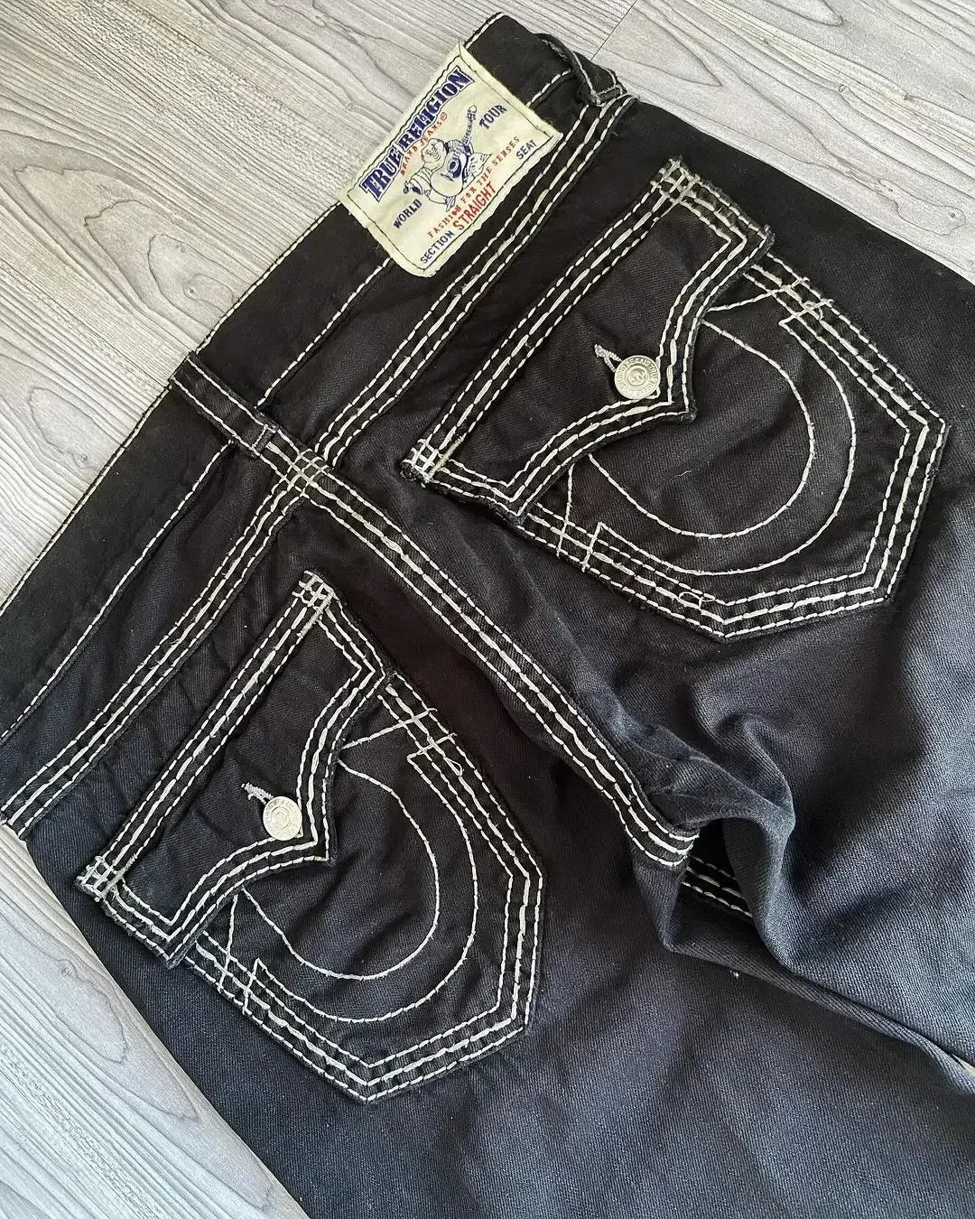 harajuku y2k new true religion high waist super t bootcut flared jeans street denim pants high waist straight leg wide leg jeans unique jeans style 1744