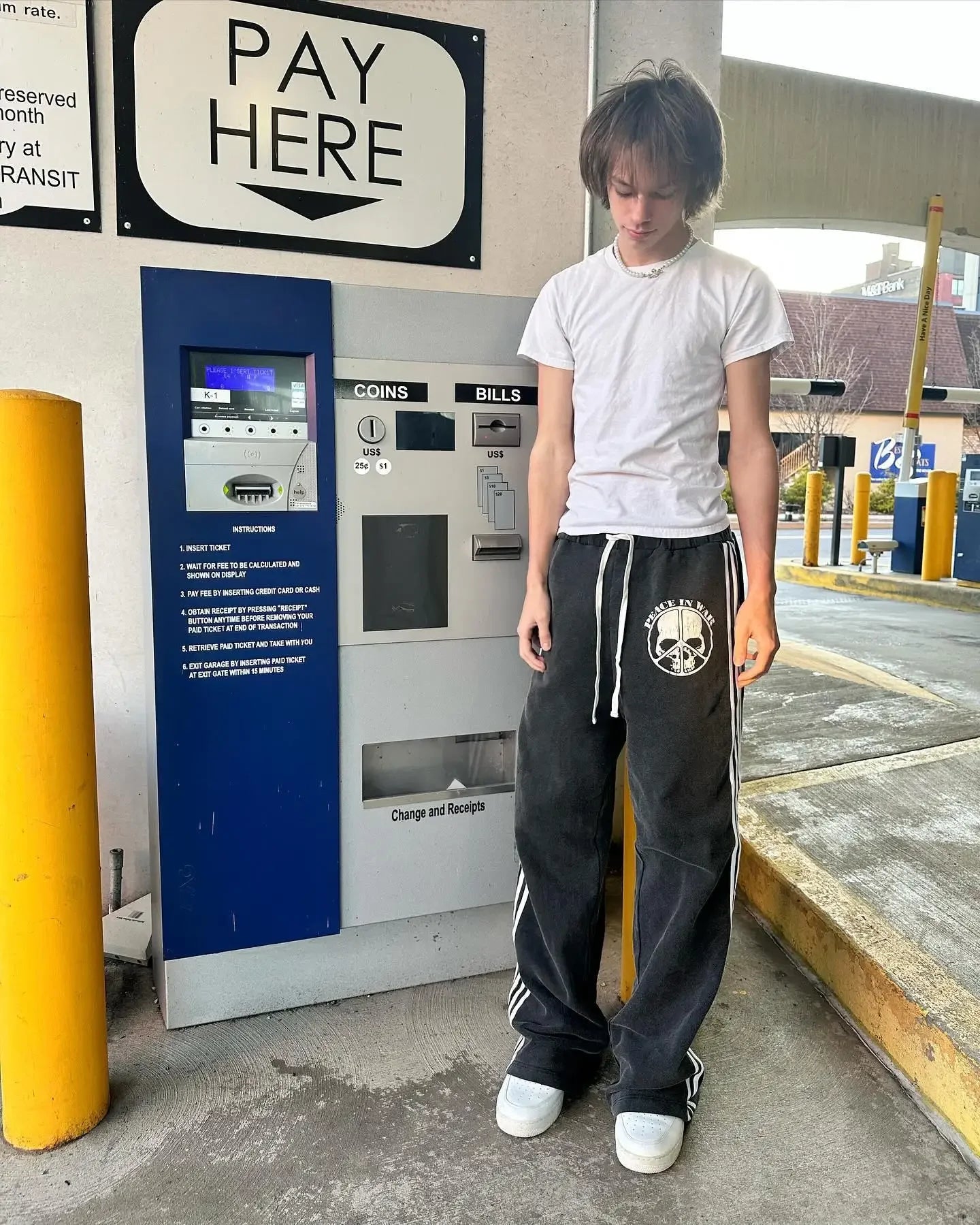 Retro Gothic Punk Skull Bone Letter Print High Waist Casual Pants Men's Y2K Fashion Versatile Harajuku Loose Sweatpants Women's Street King Limited