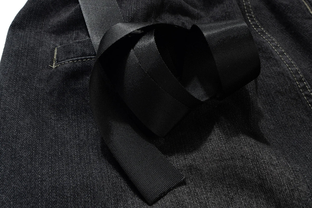 ro style ribbons streetwear multi pockets cargo short for men elastic waist wide leg baggy jeans knee length pants loose overall unique cargo style 4353