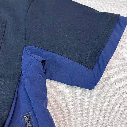Side stitching color bump hem drawstring plus two layers of short-sleeved shirt profile Street King Limited