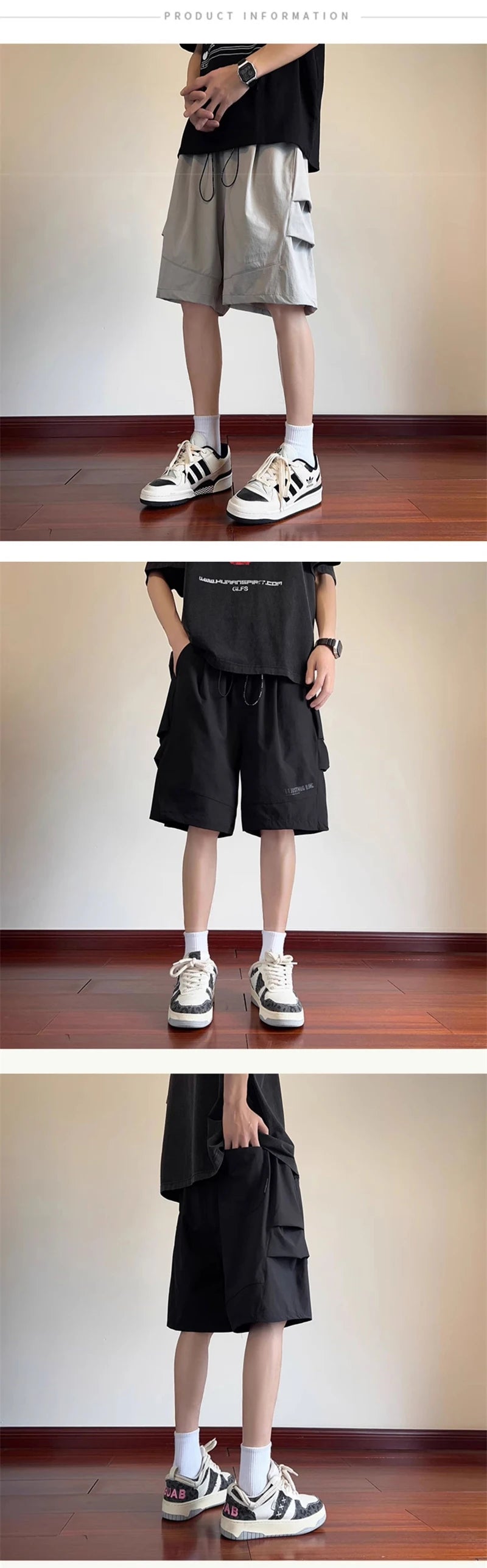 summer sports cargo shorts for men casual baggy breathable hip hop fashion bermuda short pants daily beach y2k streetwear shorts unique cargo style 3136