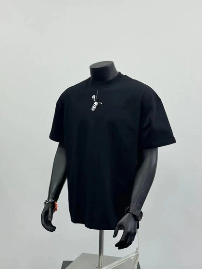 Heavy cool T-shirt pure cotton trendy brand new printed short-sleeved summer American ins loose trendy casual men clothing tops Street King Limited