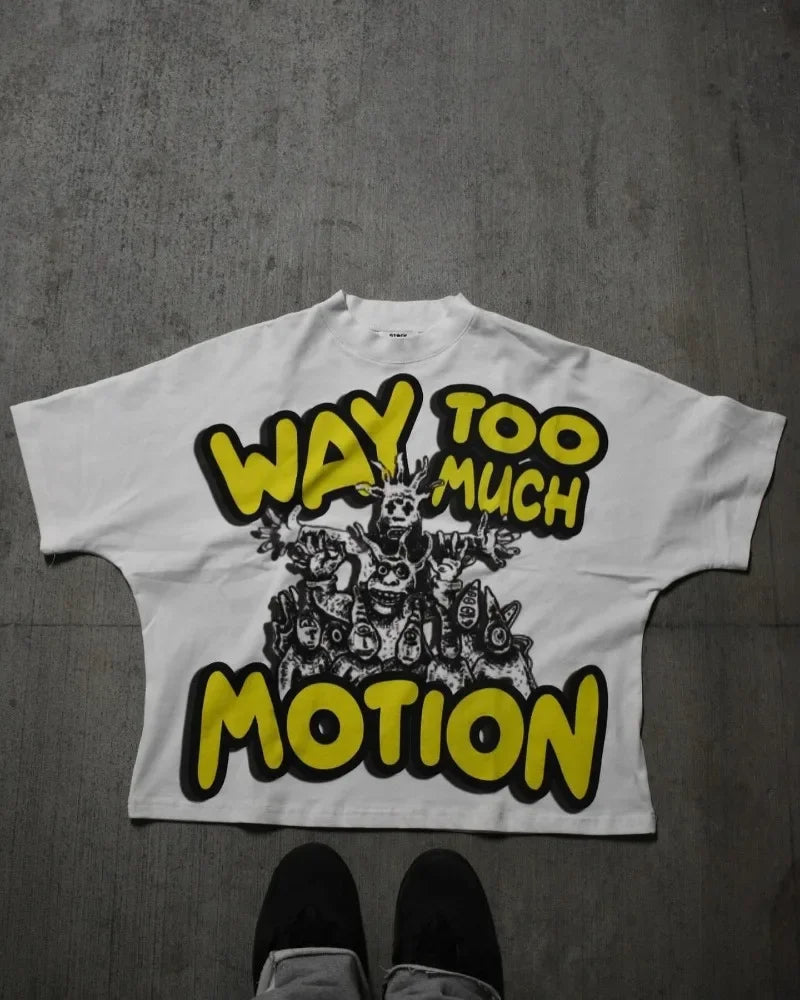 y2k Fashion Gothic Letter Pattern Printed Oversized T-Shirt Men's Retro Street Hip-Hop Harajuku Versatile Short Sleeve Top Street King Limited