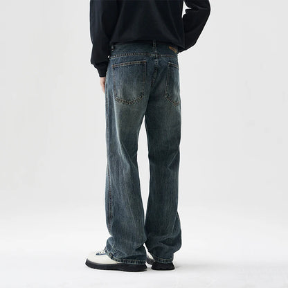 mens plus size retro fashion streetwear loose casual micro flared denim pants jeans cityboy jeans trousers 28 40 denim street jeans