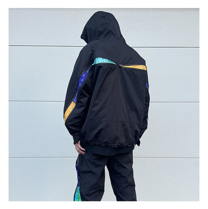 men hip hop streetwear jacket paisley zip up patchwork windbreaker cargo cotton padded coat hooded track jacket tactical outwear unique cargo style 4819