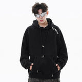 Men Hoodie Letter Embroidery Drawstring Pocket Hooded Sweatshirts High Street Loose Long Sleeve Pullover Streetwear Unisex Street King Limited