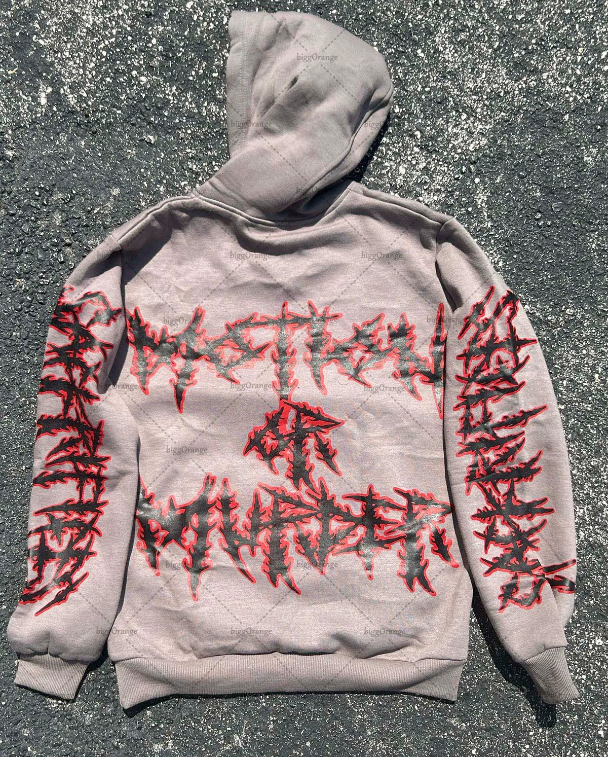 2023 New American Gothic Letter Print Oversized Hoodie Men's Y2K Retro Street Hip-Hop Loose Long-Sleeved Sweatshirt Men's Street King Limited