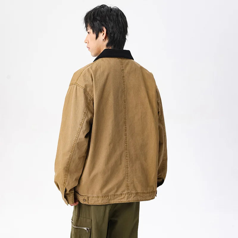 american vintage washed mountain outdoor high street detroit jacket men japan korea fashion loose casual cargo jacket coat military streetwear pants