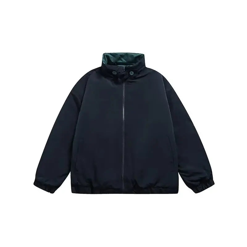 winter 2024 japanese college set mens vintage stand collar cotton jacket casual wide leg pants 2 piece suits male street 2 pcs unique default style 4192