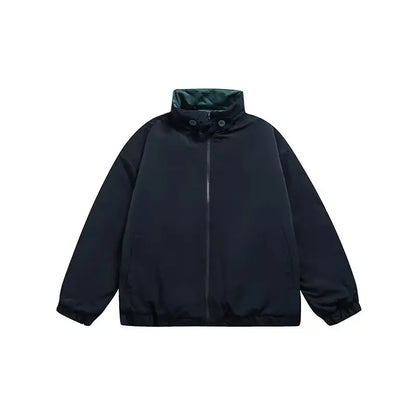 winter 2024 japanese college set mens vintage stand collar cotton jacket casual wide leg pants 2 piece suits male street 2 pcs unique default style 4192