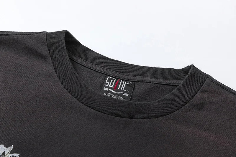 SAINT Short Sleeve Top Tees Men Woman Best Quality Space Exploration Cartoon Photo O-Neck Versatile T Shirt Street King Limited