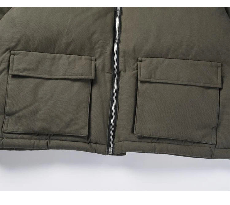 mens jacket winter parkas streetwear thicken warm washed solid zipper cotton padded bomber jackets harajuku fashion casual coat unique default style 4869