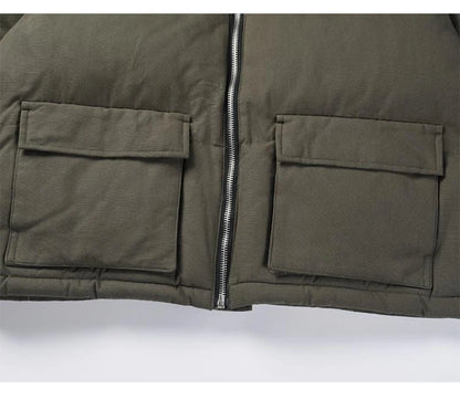 mens jacket winter parkas streetwear thicken warm washed solid zipper cotton padded bomber jackets harajuku fashion casual coat unique default style 4869