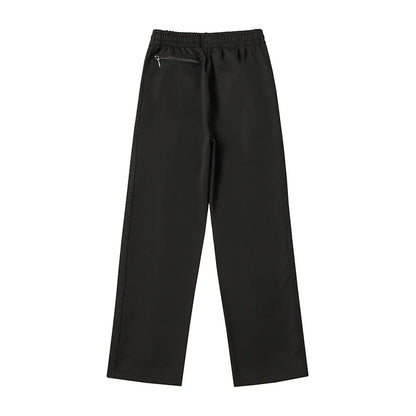 blue pattern embroidery casual motion pants men woman fashion street side edge weaving straight cylinder trousers unique default style 4520