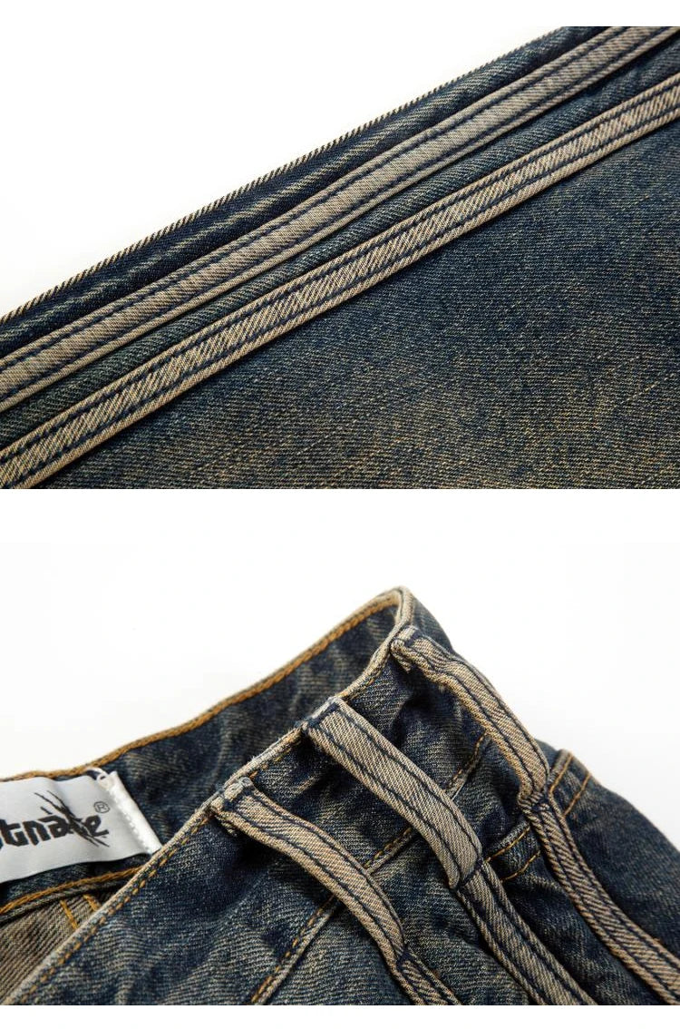 high street vibe washed striped flared jeans dark blue distressed jean casual side stripes slim micro flared jeans pants male unique jeans style 1669