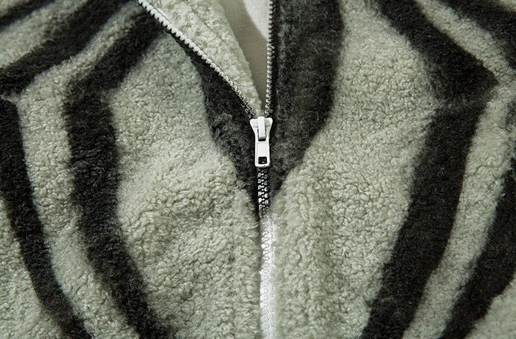 mens harajuku spider graffiti fleece jackets and coats hairy zipper hooded outerwear warm streetwear parkas loose bomber jacket unique default style 4075
