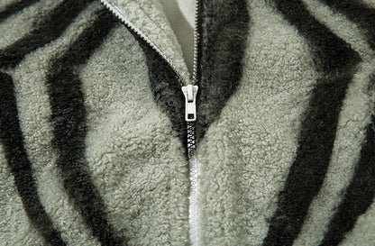 mens harajuku spider graffiti fleece jackets and coats hairy zipper hooded outerwear warm streetwear parkas loose bomber jacket unique default style 4075