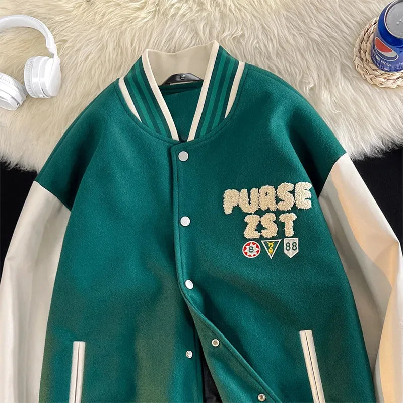 bomber jacket men women high quality suede fabric ins hip hop streetwear varsity jackets new brand baseball coat unique default style 5096