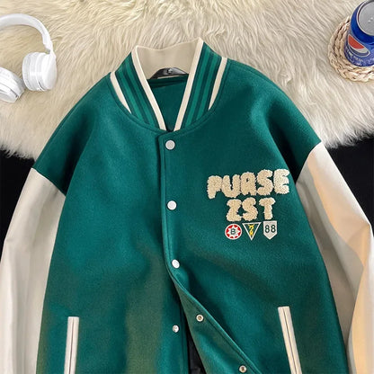 bomber jacket men women high quality suede fabric ins hip hop streetwear varsity jackets new brand baseball coat unique default style 5096