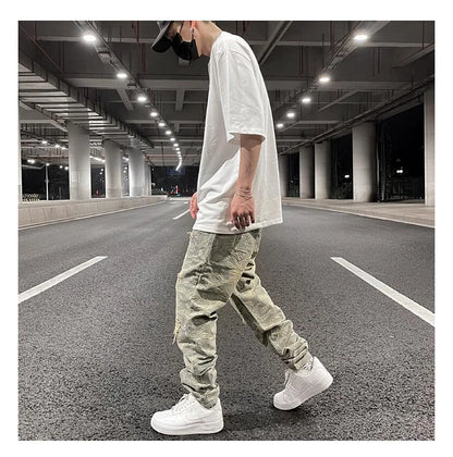 fashion paisy denim jeans mens destoryed holes zipper jeans pants hip hop streetwear new summer casual joggers loose jeans pants unique joggers style 1222