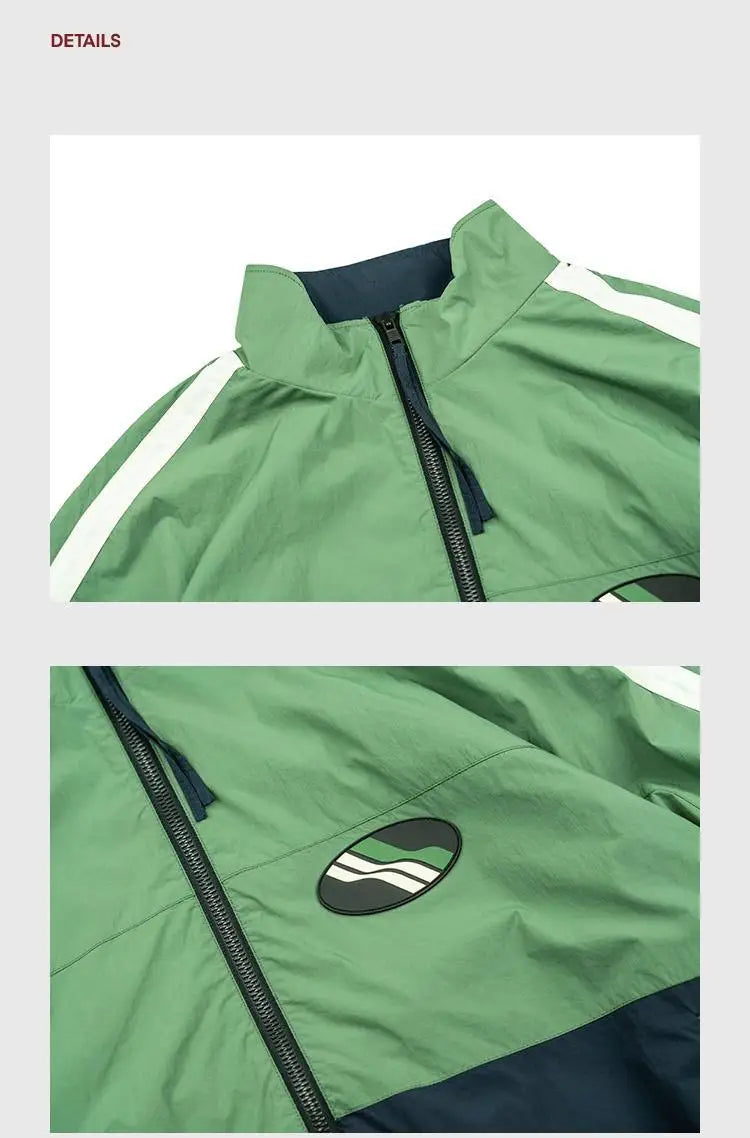 spring korean varsity jacket men women patchwork college coat 2023 color block sport jackets loose windbreaker stand collar unique default style 3274