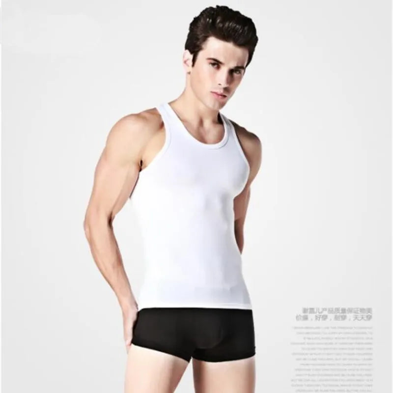 Hot Sale 3pcs / 100% Cotton Mens Sleeveless Tank Top Solid Muscle Vest Undershirts O-neck Gymclothing Tees Whorl Tops Street King Limited