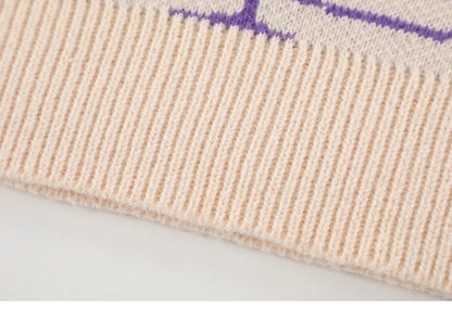 2023 Men Streetwear Sweater Hipster Spider Web Graphic Hip Hop Knitted Sweater Casual Loose Pullover Sweater Black Purple Street King Limited