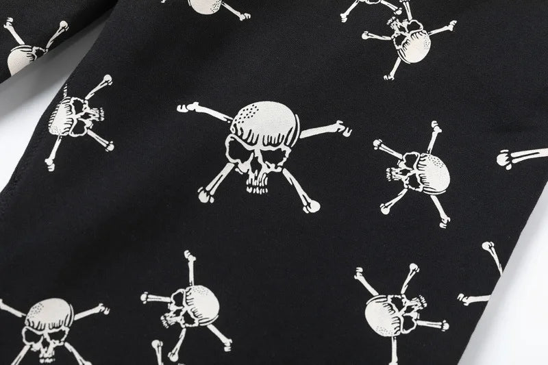 new 2023 hot luxury men classic skull head black saint comfortable cotton parkour sweat casual pants sweatpants 710 urban active pants