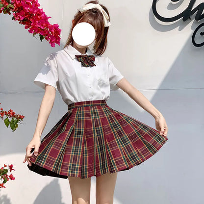 Jk Uniforms Gyaru School Uniform for Girl Student Pleated Skirt Uniform Set Women Short Sleeve Bow Tie Seifuku Japanese Style Street King Limited