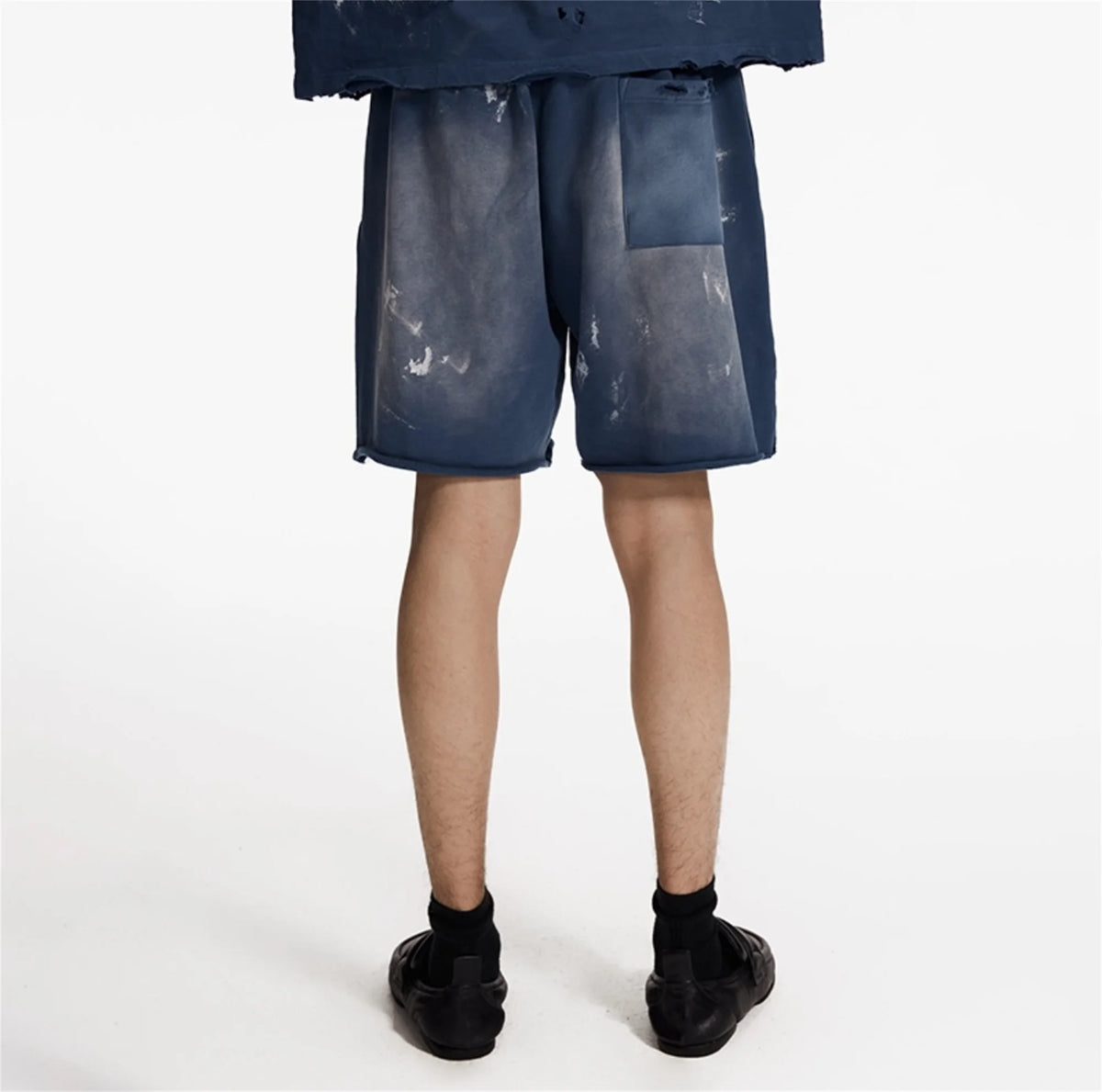 Saint Louis 24SS Future Vintage Splashing Ink Graffiti Making Dirty Water Making Old Drawstring Shorts For Summer Street King Limited