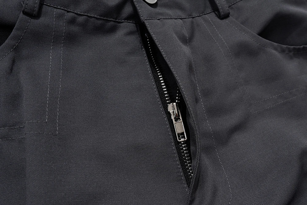 y2k blue zipper multi pocekts baggy cargo pants for men straight pantalones hombre casual trousers oversized hip hop overalls unique cargo style 2350