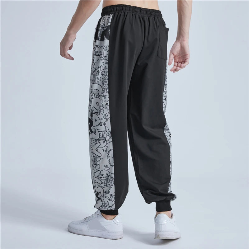rainbowtouches 2022 brand mens casual pants high street printing loose straight men fashion mens trousers unisex urban fashion pants
