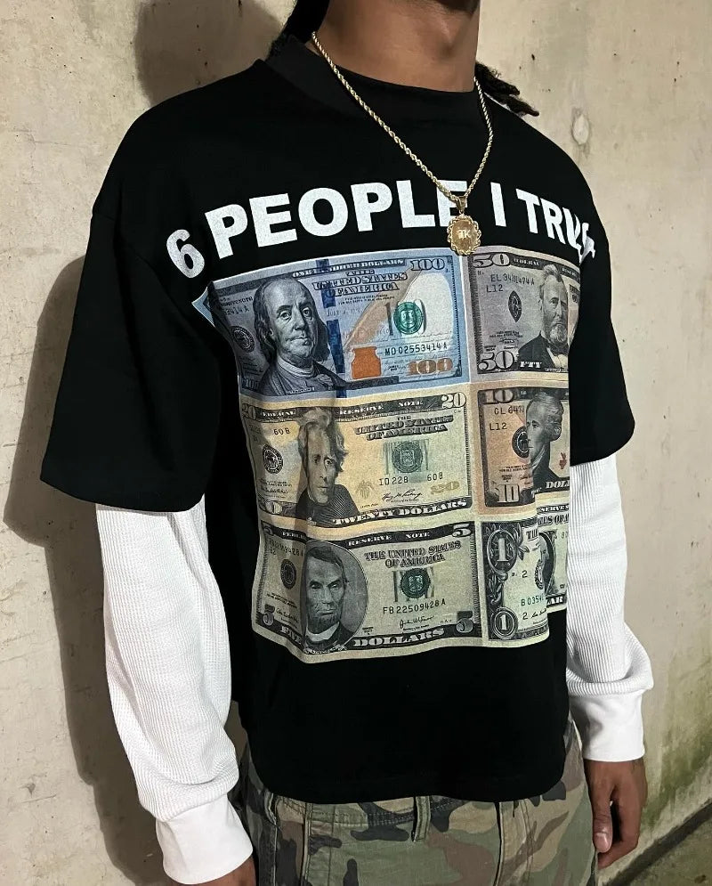 Street Harajuku vintage clothing printed patchwork long sleeve hoodie T-shirt men Y2k new hip hop fashion trend couple loose top Street King Limited
