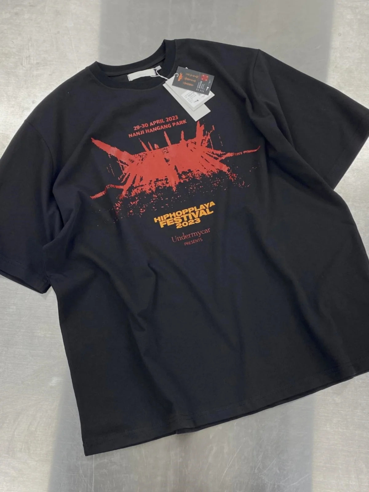 New Novelty 2023 Men Under My Car Festival T Shirts T-Shirt Hip Hop Skateboard Street Cotton T-Shirts Tee Top US size S M #A22 Street King Limited