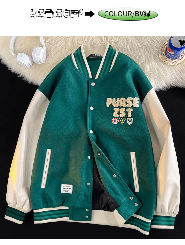 bomber jacket men women high quality suede fabric ins hip hop streetwear varsity jackets new brand baseball coat unique default style 5111