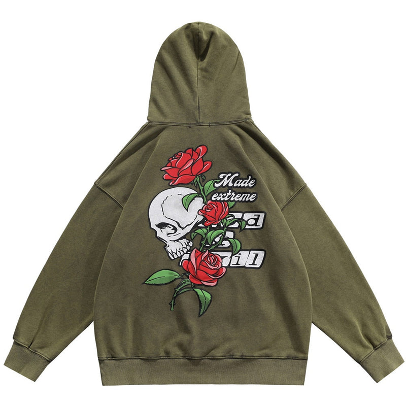 "One Rose" Unisex Men Women Streetwear Graphic Hoodie Daulet Apparel