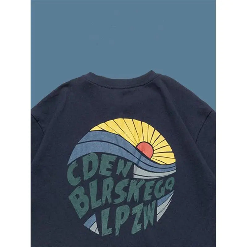 American trendy brand printed T-shirt for men summer new pure cotton couple T-shirt short-sleeved women's loose casual y2k tops Street King Limited