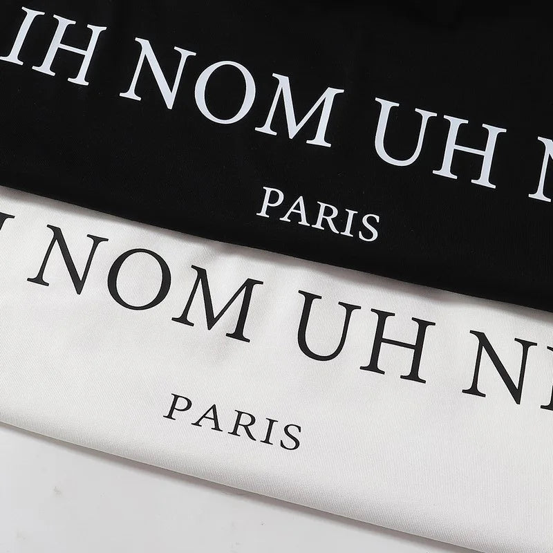 Black White IH NOM UH NIT Short Sleeve Tops Tee Men Woman Best Quality Simplicity Cotton Loose Versatile T Shirts Street King Limited