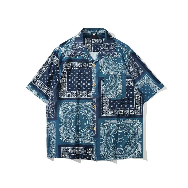 Dark Icon Bandana Full Printed Hawaiian Shirt 2020 Summer Vintage Shirts Men Street Shirts for Men Street King Limited