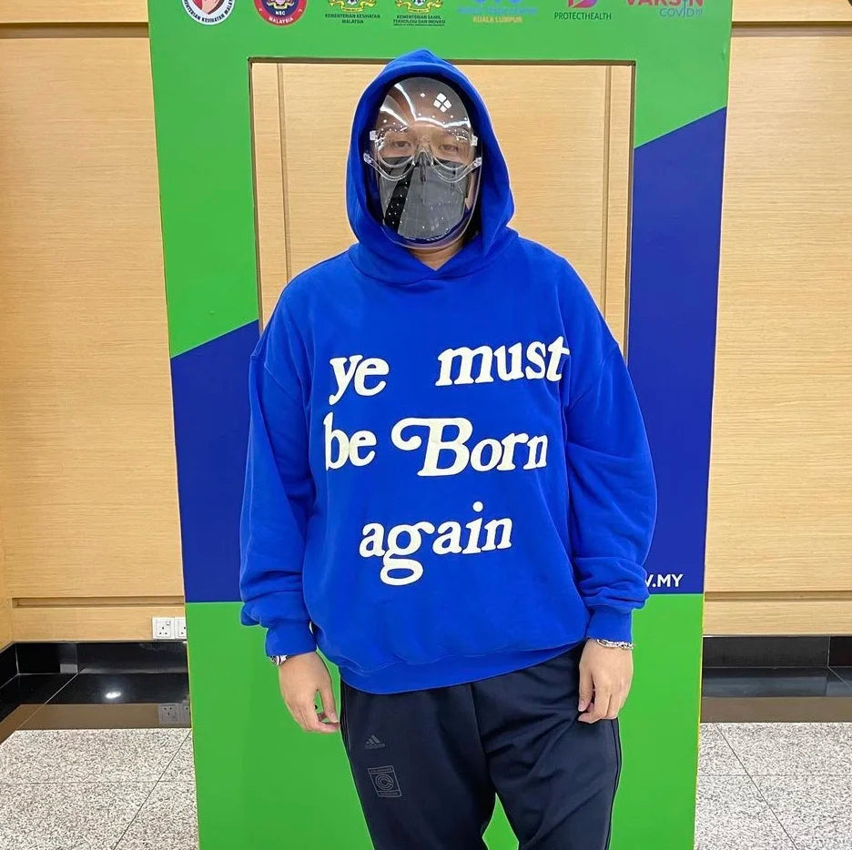 24ss 12 Colors CPFM KANYE WEST “ye must be born again” Letter Print High-Street Basic Hoodies Cotton Casual Hoodies For Men Street King Limited