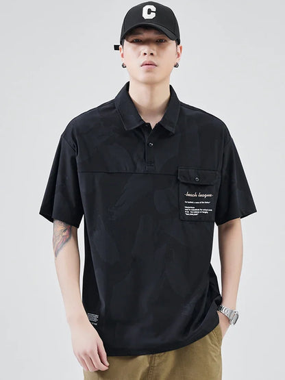 Streetwear Summer Short Sleeve Lapel Polo Shirt Mens Full Print Tee Shirts Korean Summer Short Sleeve Lapel Polo Shirt Mens Full Print Tee Shirts Korean Fashion Pocket Golf Wear Button Camisa Polo Masculina Fashion Sweater Jacket With Graphic Design For Men