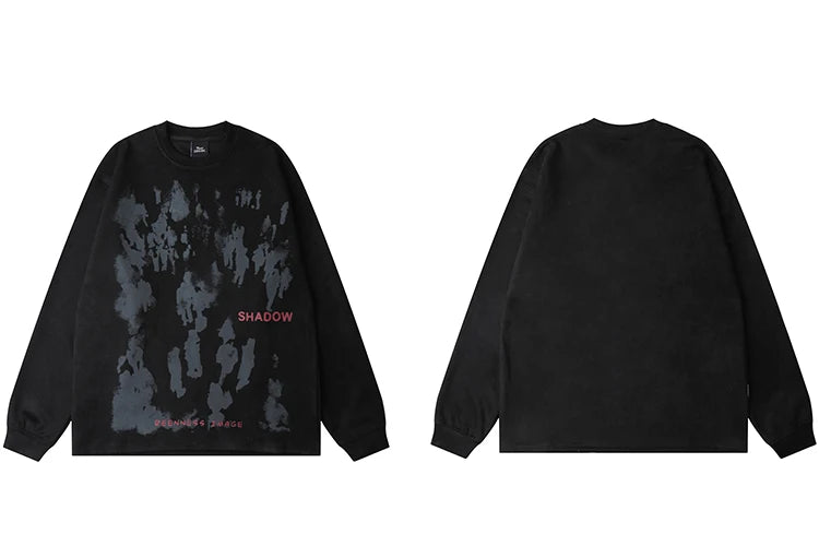 Men Suede Sweatshirt Streetwear Shadow Graphic Harajuku Pullover 2023 Autumn Sweat Shirt Pullover Hip Hop Street Wear Hipster Street King Limited