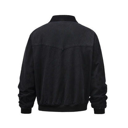 y2k high street solid color lapel thick winter jackets for men chaquetas hombre baggy casual fleece padded coat oversized relaxed fit trousers