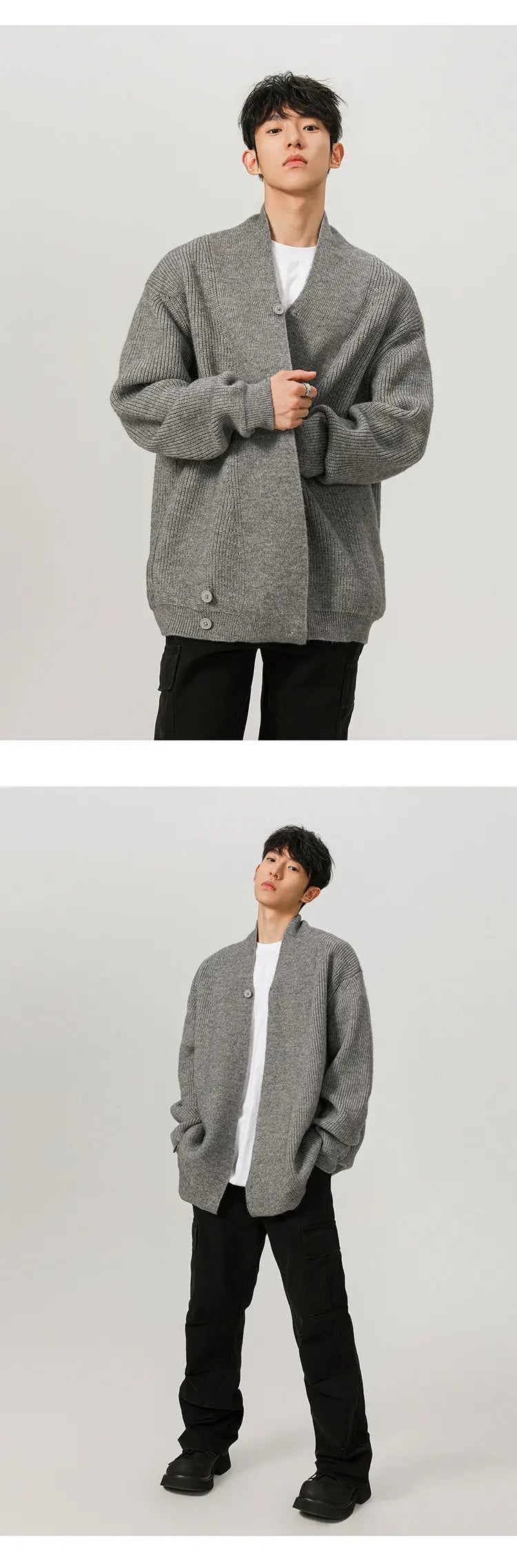 Cardigan Robe Sweater Men Loose Casual Retro Fashion Knitted Cardigan Cloak Coat Streetwear Knitwear Sweater Jacket Street King Limited